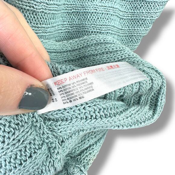 Free People Beach Swaying Palm Imogene Knit Oversized Lounge Sweater Medium - Picture 8 of 8